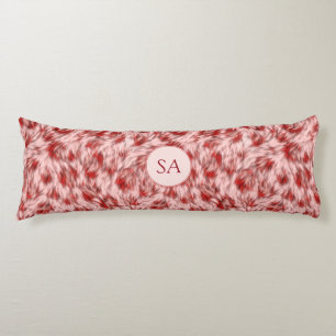 Coussins Longs Beau Oreiller carrosserie monogramme rouge et rose