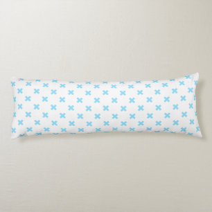 Coussins Longs Bébé bleu croix coutures sur blanc