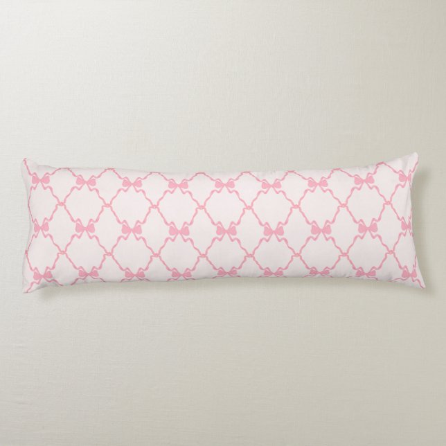 Coussins Longs Bébé Bow Trellis rose Bella Ribbon (Dos)