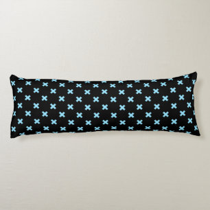 Coussins Longs Bébé croix bleu coutures sur noir