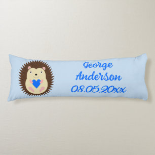 Coussins Longs Bébé Garçon Cœur Hérisson Personnalisé