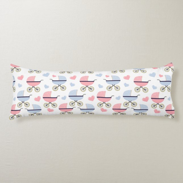 Coussins Longs Bébé mignon transport bleu rose lit bébé (Devant)