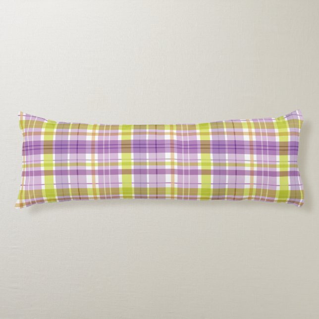 Coussins Longs Bébé Pastel Plaid Purple Green (Devant)