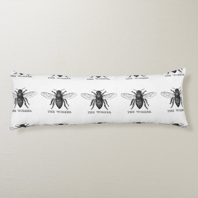 Coussins Longs Bee Worker Honey Black Bumblebee (Dos)