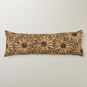 Coussins Longs Belle Fleur de marguerite, Illustration de demi-te