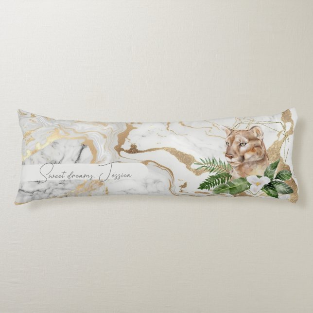Coussins Longs Belle motif en marbre DBL avec Puma (Devant)