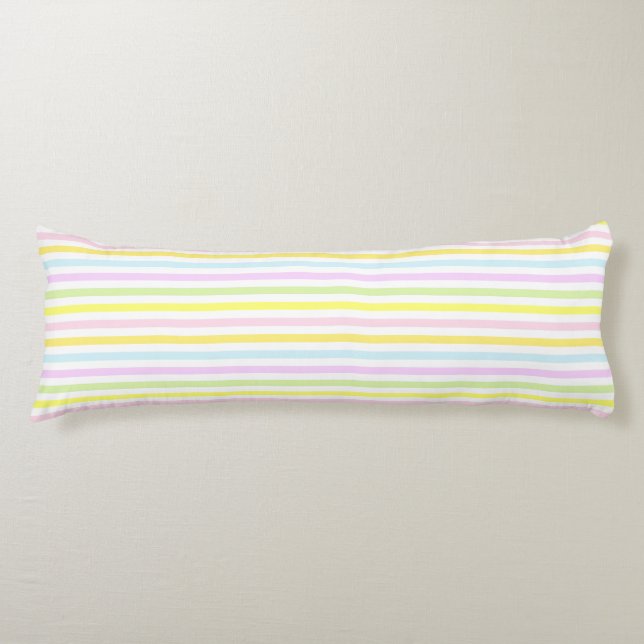 Coussins Longs Belles bandes en couleurs pastel (Devant)