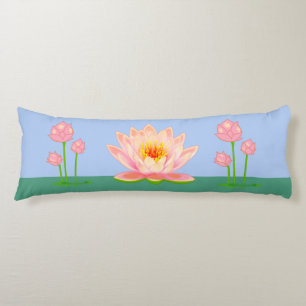 Coussins Longs Belles fleurs de Lotus sur l'oreiller de corps ble