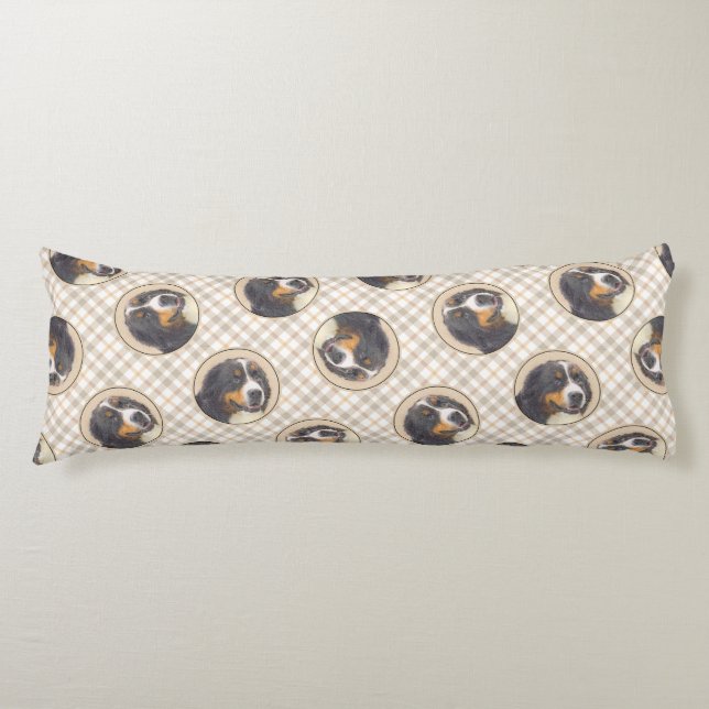 Coussins Longs Bernese Mountain Dog Berner Peinture de mignons an (Devant)