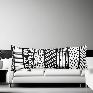 Coussins Longs Black and white