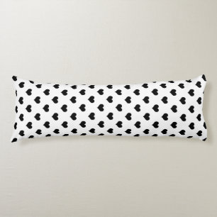 Coussins Longs Blanc Black Love Heart Motif Design