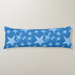Coussins Longs Bleu avec Etoiles Blanches Coutume Oreiller Corps 