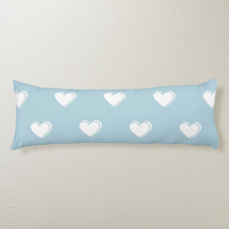 Coussins Longs Bleu blanc mignon simple Motif de coeur