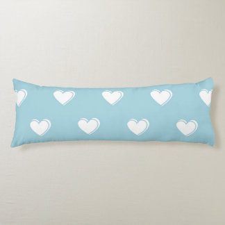 Coussins Longs Bleu blanc mignon simple Motif de coeur