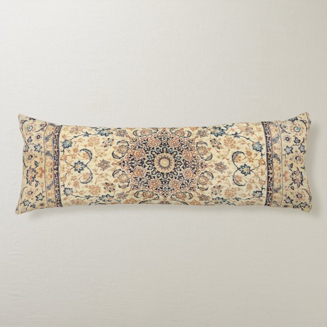 Coussins Longs Bleu Dusty jaune clair Perse  (Devant)