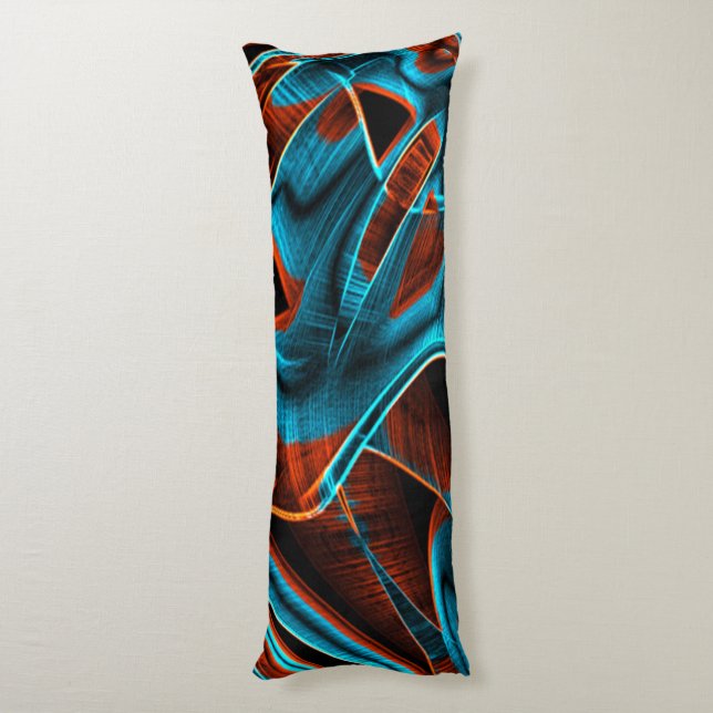 Coussins Longs Bleu et rouge assez tordu brûlé avec des rainures (Dos (Vertical))