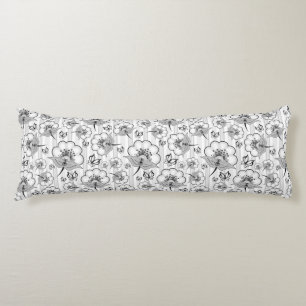 Coussins Longs Bleu noir joli fleurs sans couture motif