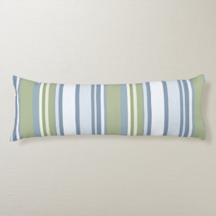 Coussins Longs Bleu pastel foncé et rayures de pluie printanière