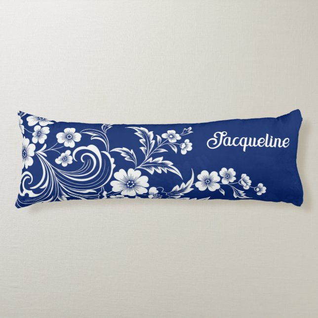 Coussins Longs Bleu Porcelaine (Devant)