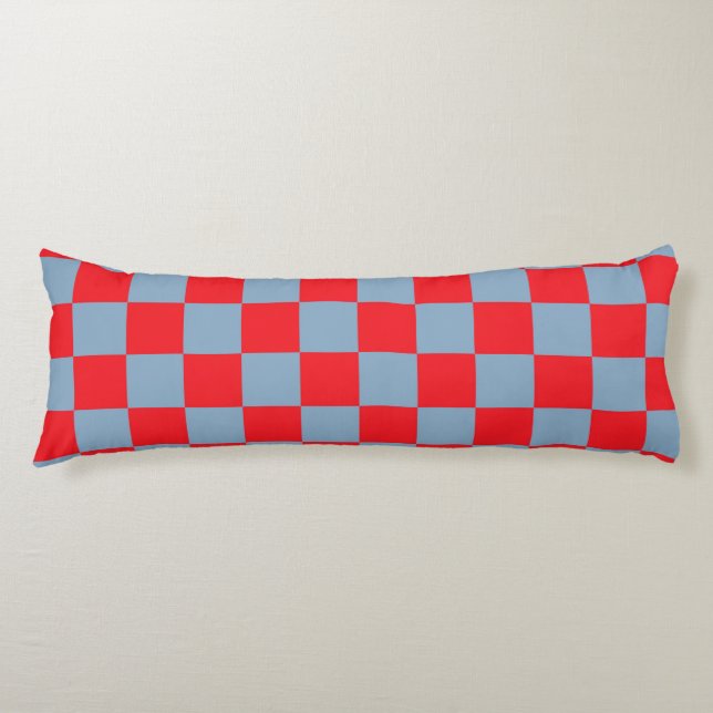 Coussins Longs Bleu rouge À damiers En vichy Motif (Devant)