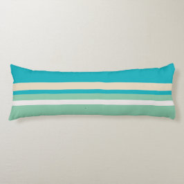 Coussins Longs Bleu sarcelle, vert et rayures turquoise 