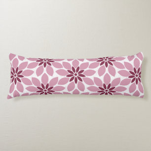 Coussins Longs Bloc Imprimer Carrelage Fleurs rose rouge