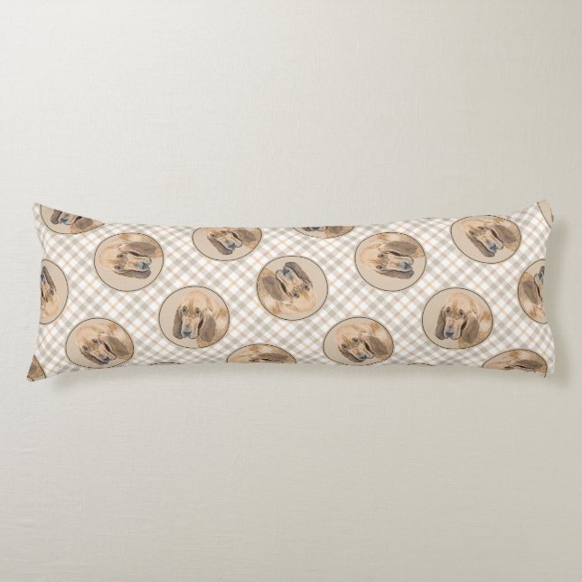 Coussins Longs Bloodhound Peinture rouge mignon odeur chien art (Devant)