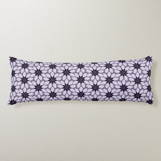 Coussins Longs Bloquer l'impression Fleurs carrelées violet (Devant)