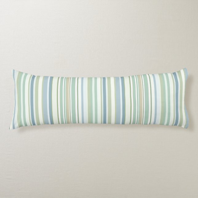 Coussins Longs Blue Green and white stripes (Devant)