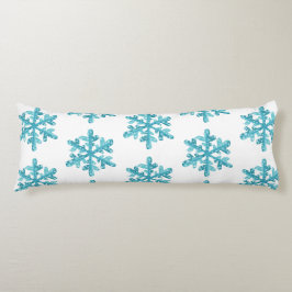 Coussins Longs Blue Snowflake Motif hiver Noël moderne