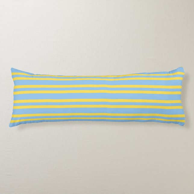 Coussins Longs Blue Yellow Stripes Seamless Pattern (Devant)