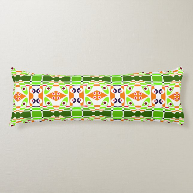 Coussins Longs Bohème Chintz 42 Vert Orange (Devant)