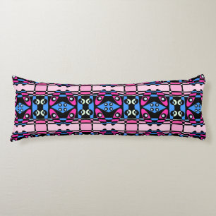Coussins Longs Bohème Chintz 43 Rose Fuchsia Bleu noir