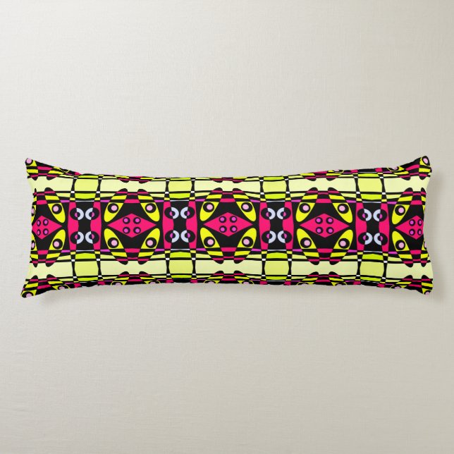 Coussins Longs Bohème Chintz 85 Jaune Crimson Noir (Devant)