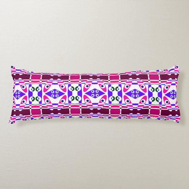 Coussins Longs Bohemian Chintz 35 Fuchsia Indigo (Devant)