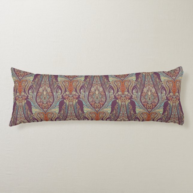 Coussins Longs BOHO Bohemian India Paisley Tribal Purple Blue (Devant)