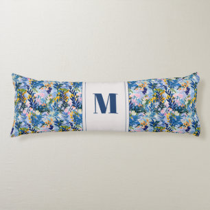 Coussins Longs Boho Reversible Abstrait Floral Art Monogrammé