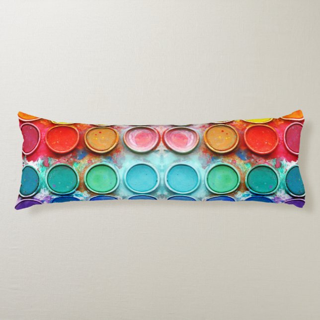 Coussins Longs Boîte de couleur de peinture d'amusement (Devant)