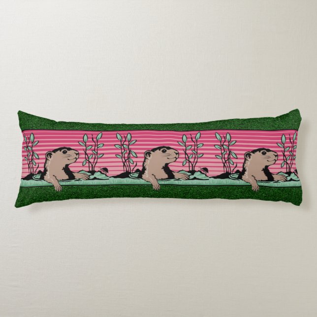 Coussins Longs Bonjour, Ombre de Groundhog - (Devant)