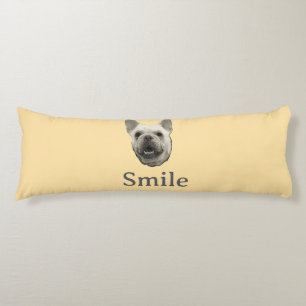 Coussins Longs Bouledogue Français Beige Sourire