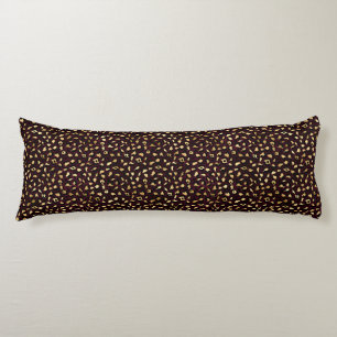 Coussins Longs Bourgogne et Or Série Léopard Design 8