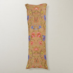 Coussins Longs Brocade en or rouge impériale de Nanjing