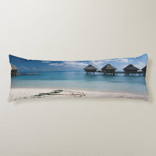 Coussins Longs Bungalows depuis la plage Motu Toopua