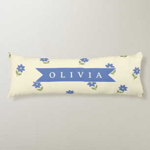 Coussins Longs Cadeau personnalisé avec motif de fleur sauvage bl