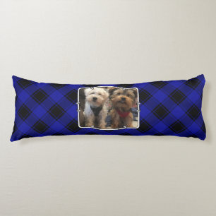 Coussins Longs Cadres photo personnalisés 2 Classic Bleu & Noir P