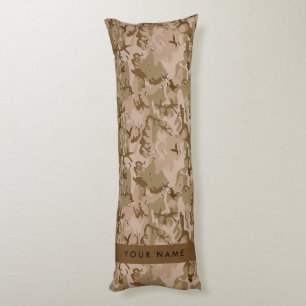 Coussins Longs Cailloux de camouflage du désert, Votre nom, Perso