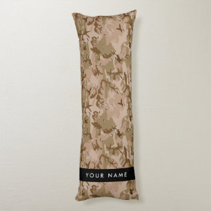 Coussins Longs Cailloux de camouflage du désert, Votre nom, Perso