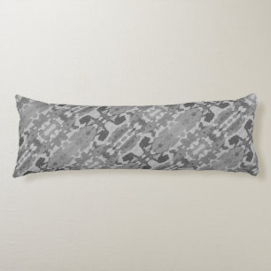 Coussins Longs Camo Abstrait Tons Gris Oreiller Corps