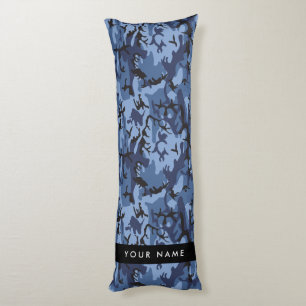 Coussins Longs Camouflage bleu marine Votre nom Personnalisez