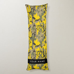 Coussins Longs Camouflage jaune et vert Votre nom Personnalisez